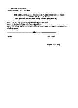 Đề và đáp án kiểm tra 45p học kì I Lịch sử lớp 7 - Năm học 2015-2016 - Huỳnh Mỹ Chung